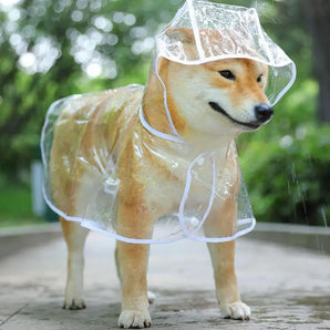 Pet Dog Puppy Transparent Rainwear Raincoat Pet Hooded Waterproof Jacket Clothes Soft Pvc Raincoat Suitable For Dogs Rain Poncho