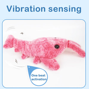 Jumping Shrimp Cat Interactive Toys Electric Lobster Washable Plush Toys Vibration Sensor Cats Toy Pet Dog Kitten Stuffed Toy