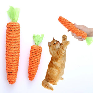 Carrot Pet Cat Toy Paper Rope Chew Toys Built-In Bell Small Animals Cute Pet Toys Pet Supplies Tooth Cleaning Toys Toys For Cats