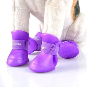 4Pcs Pet WaterProof Rainshoe Anti-slip Rubber Boot For Small Medium Large Dogs Cats Outdoor Shoe Dog Ankle Boots Pet Accessories