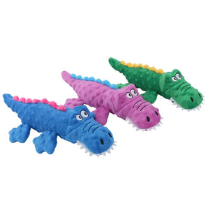 Pet Chew Dog Toys for Small Large Dogs Cartoon Animal Plush Alligator Dog Sound Squeak Toy Grinding Teeth Training Supplies