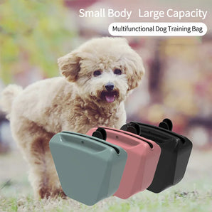 Dog Treat Pouch Safe Silicone Puppy Training Bag for Carrying Kibble Snacks Outdoor Feed Storage Pouch Food Reward Waist Bags