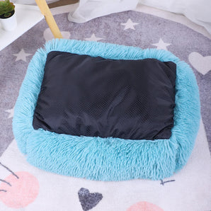 Plush Dog Cushion Beds Dogs Medium Bed Supplies Cats Large Basket Accessory Washable Kennel Small Pet Puppy For Mat & Furniture