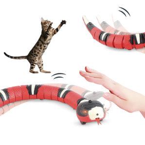 Smart Sensing Snake For Cats Interactive Automatic Cat Toys USB Rechargeable Tease Toys For Cats Dogs Cat Accessories