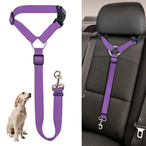 Dog Leash Djustable 2-in-1 Pet Car Seat Belt and Leash for Pet - Backseat Safety Belt With Nylon Lead for Secure Travel