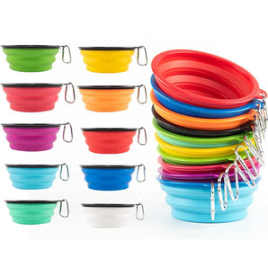 1000ml Large Collapsible Dog Pet Folding Silicone Bowl Outdoor Travel Portable Puppy Food Container Feeder Dish Bowl