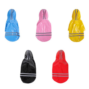 Dog Clothes Hooded Raincoats Reflective Strip Dogs Rain Coat Waterproof Jackets Outdoor Breathable Clothes For Puppies Raincoat