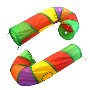 Cat Tunnel Pet Interactive Toy Foldable Pet Animal Rainbow Tunnels Indoor Outdoor Kitty Puppy Hiding Training Toys