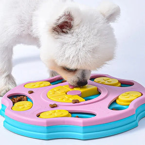 Pet Dog Puzzle Toy Slow Food Feeder Interactive Plate Non-Slip Anti-choking Increase Puppy IQ Training Pets Supplies