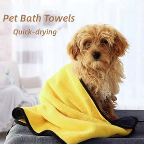 Quick-drying Pet Dog and Cat Towels Soft Fiber Towels Water-absorbent Bath Towel Convenient Pet Shop Cleaning Towel Pet Supplies