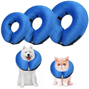 Dog Inflatable Collar Pet Surgery Recovery Cone Elizabethan Collars Adjustable Lick-Proof Protective Large Medium Small Dogs Cat