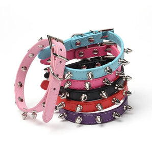 Leather Dog Cat Collar Spiked Studded Puppy Pet Necklace for Small Medium Large Dogs Cats Neck Strap Pet Products Accessories