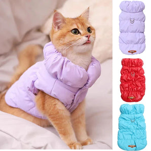 Padded Puppy Cat Clothes With D Rings Winter Warm Dog Jacket for Small Dogs Chihuahua Vest French Bulldog Coat Yorkie Outfits