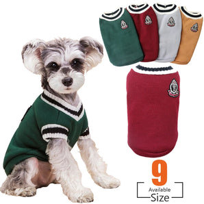 XS-5XL Pet College Style Clothes for Small Large Dogs Warm Sweater Puppy Vest French Bulldog Yorkie Chihuahua Coat Dog Supplies