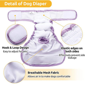 Dog Diaper Shorts for Puppy Large Dog Female Sanitary Physiological Pants Panties Adjustable Reusable Small Dog Underwear Briefs