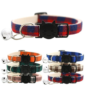 Cats Bells Collars Adjustable Nylon Buckles Fashion Reflective Pet Cat Collar  Head Pattern Supplies For Accessories