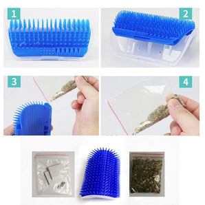 Cat Brush Comb Cat Toy with Catnip Cat Wall Brush Corner Cat Massage Self Groomer Comb Cat Rub The Face with A Tickling Comb Pet