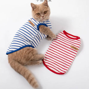 Dog Clothes Summer Striped Sleeveless Vest Pet Clothes T-Shirt Small Dogs Clothing Cotton Puppy Kitten Chihuahua Costume S-XL