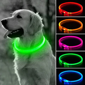 1pc Led Light Dog Collar Detachable Glowing Usb Charging Luminous Leash For Pet Dog Products Usb Charge Luminous Pet Accessories