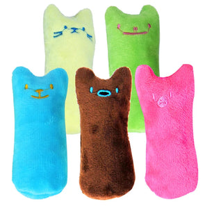 Teeth Grinding Catnip Toys Funny Interactive Plush Cat Toy Pet Kitten Chewing Vocal Toy Claws Thumb Bite Cat Mint For Pets