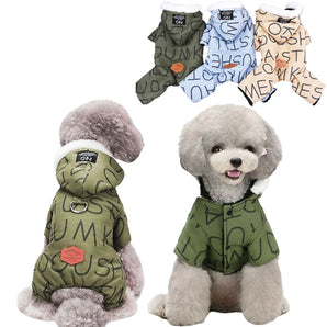 Warm Dog Clothes for Small Medium Dogs Hoodies Coat Jacket Puppy Letter four leg Jumpsuit Chihuahua Yorkshire Costume Outfits