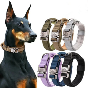 Tactical Police Dog Collar Military Adjustable Duarable Nylon German Shepard For Medium Large Walking Training Pet Accessories