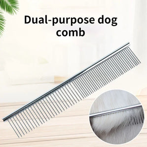 Stainless Steel Pet Comb Dog Grooming and Dense Dual Purpose Pet Hair Remover Pet Grooming Dog Brush Pet Accessories Suuplies