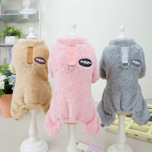 Multi Colors Four Legs Warm Jumpsuits for Dog Clothes Autumn and Winter Pet Clothing Newest 2022 Dog Overalls with Pull Ring