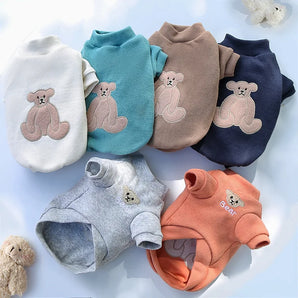 Cartoon Bear Dog Hoodies Cute Cotton Pet Dogs Clothes For Puppy Small Medium Dogs Sweatshirt Jacket French Bulldog Chihuahua