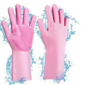 Pet Grooming Cleaning Gloves Dog Cat Bathing Shampoo Glove Scrubber Magic Dishwashing Cleanner Sponge Silicon Hair Washing Glove