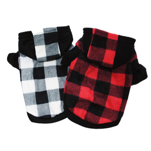 Winter Pet Clothing for Dog Warm Fleece Plaid Dog Hoodies Sweater Sport Sweatshirt Coat Winter Pet Dog Clothes For Small Dogs