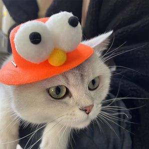 Funny Big Eye Cat Hat for Small Dogs Cat Accessories Pet Supplies Dog Halloween Cosplay Costume