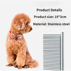 Stainless Steel Pet Comb Dog Grooming and Dense Dual Purpose Pet Hair Remover Pet Grooming Dog Brush Pet Accessories Suuplies