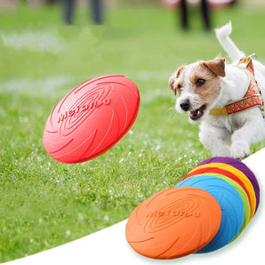 15/22cm Silicone Flying Disc Dog Toy Fashion Multicolor Resistant Chew Toys Puppy Outdoor Game Trainning Interactive Supplies