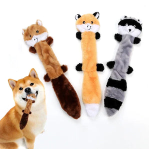 Squirrel Raccoon Plush Interactive Bite Resistant Molar Skin Shell Pet Supplies Pet Dog Toys for Small Large Dogs Pet Products