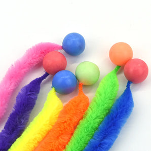 Cat Interactive Toys Luminous Cat Colorful Bouncing Ball Pet Supplies Puzzle Teasing Indoor Cat Worm Caterpillar Elastic Toy