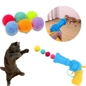 Funny Cat Interactive Teaser With Plush Ball Training Toy Creative Kittens Mini Pompoms Games Toys Pet Accessories Cat Supplies