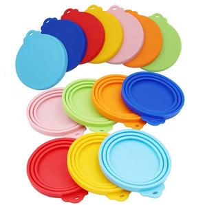 3 In 1 Reusable Pet Food Can Silicone Cover Food Storage Keep Fresh Tin Cap Lid Seal Cover Pet Supplies For 8.9cm/7.3cm/6.5cm