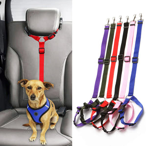 Solid 2 in 1 Pet Car Seat Belt Lead Leash BackSeat Safety Belt Adjustable Harness for Kitten Dogs Collar Pet Accessories