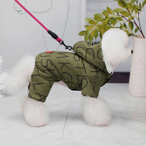 Warm Dog Clothes for Small Medium Dogs Hoodies Coat Jacket Puppy Letter four leg Jumpsuit Chihuahua Yorkshire Costume Outfits