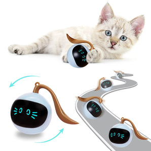 Smart Interactive Cat Toy Colorful LED Self Rotating Pet Ball Toys USB Rechargeable Kitten Automatic Ball Toys Cat Accessories