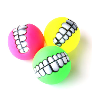 Pet Dog Puppy Ball Teeth Silicon Chew Toys Sound Novelty Playing Funny Toys Dog Accessories Dog Toys For Large Dogs Random color