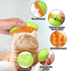 3 in 1 Cat Steam Brush Steamy Dog Brush Electric Spray Cat Hair Brushes for Massage Pet Grooming Comb Hair Removal Combs