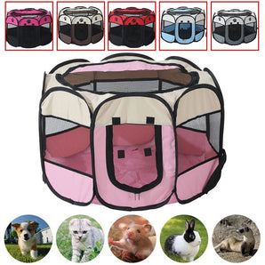 Pet Octagonal Crate Cat Crate Dog Crate Folding Maternity Crate Canine Crate Easy Operation Enclosure Outdoor Camping Pet Tent