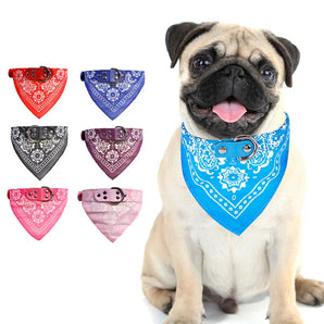 Pet Dog Neck Scarf Puppy Cat Dog Collar Bandana Collar Scarf with Leather Collar Accessories Adjustable Pet Puppy Cat Scarf