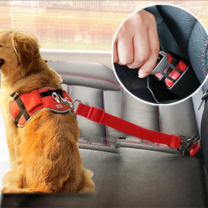 Dog Harnesses Adjustable Pet Seat Belt for Car - Keep Your Dog or Cat Safe Puppy Harness Lanyard Accessories Straps