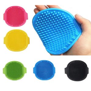 1pc 12.3*9.7cm Soft Rubber Dog Brush Comb Cat Bath Brush Rubber Glove Hair Fur Grooming Massage Brush For Dog Cats Dog Supplies