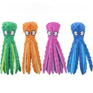 Plush Pet Toy Octopus Dog Puzzle Bite Resistant Vocal Toy Octopus Pet Cat Dog Accessories Supplies Dog Toys for Small Large Dogs