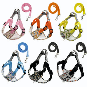 Reflective Puppy Harness Vest Set for Small Medium Dog Cat Harness Leash Chihuahua Teddy Chest Strap Walking Lead Pet Supplies