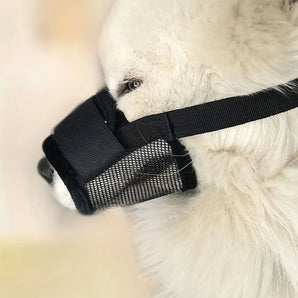 Dog Accessory Adjustable Nylon Mesh Muzzle - Breathable Comfortable Pet Mouth Cover Essential Classic Harness For Dogs